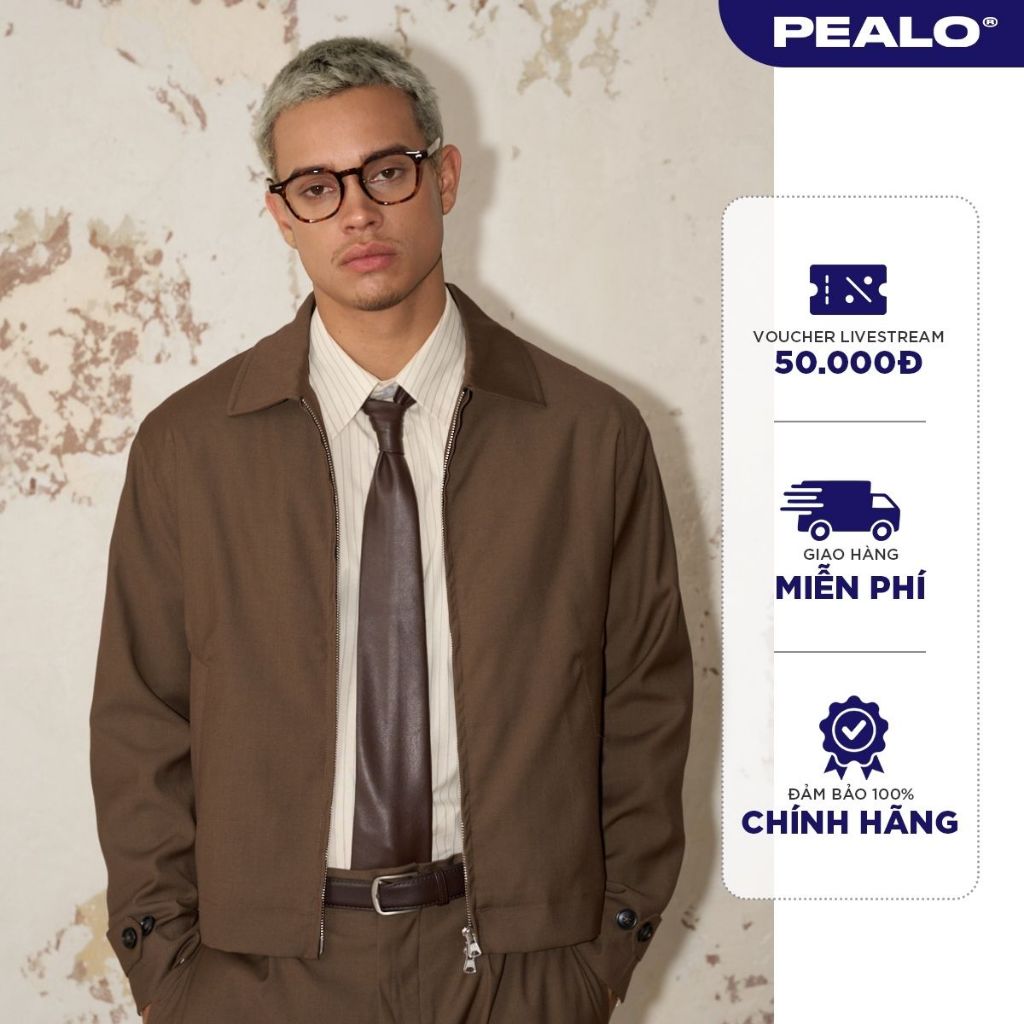 PEALO ss25 เสื้อแจ็คเก็ตมีซิปทําจากผ้าวูลผสมนุ่มคุณภาพสูง – Tempo Jacket SPT4 – โปรปัง