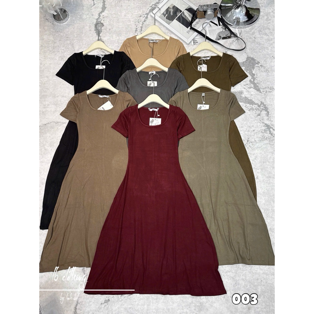 เดรสซิปยาวคุณภาพสวย เดรสยางยืดคอเหลี่ยมเซ็กซี่ VS26-003-C2T3 - NhiNhi Shop