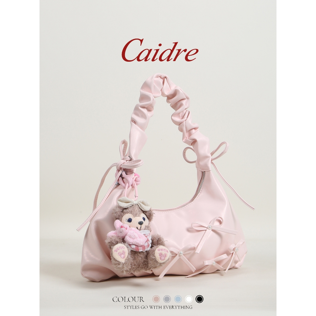 Catidere Bowknot Rattan Bag Portable Crossbody Bag Small Shoulder Bag Armpit Bag