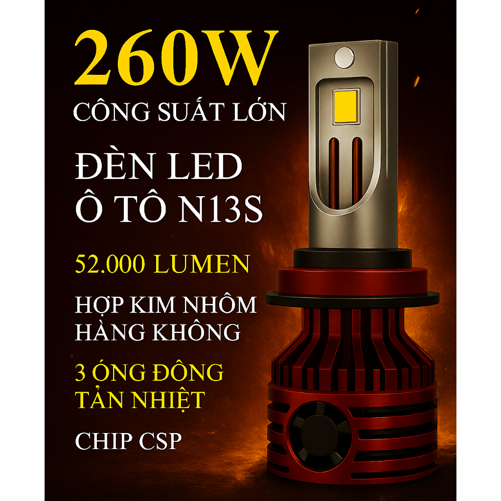 NITSKAP N13S ไฟ LED CAR กําลังสูง 260W - รองรับเท้าทั้งรถยนต์และรถมอเตอร์ไซค์ (H1,2,7,4,8,9,11,9005,