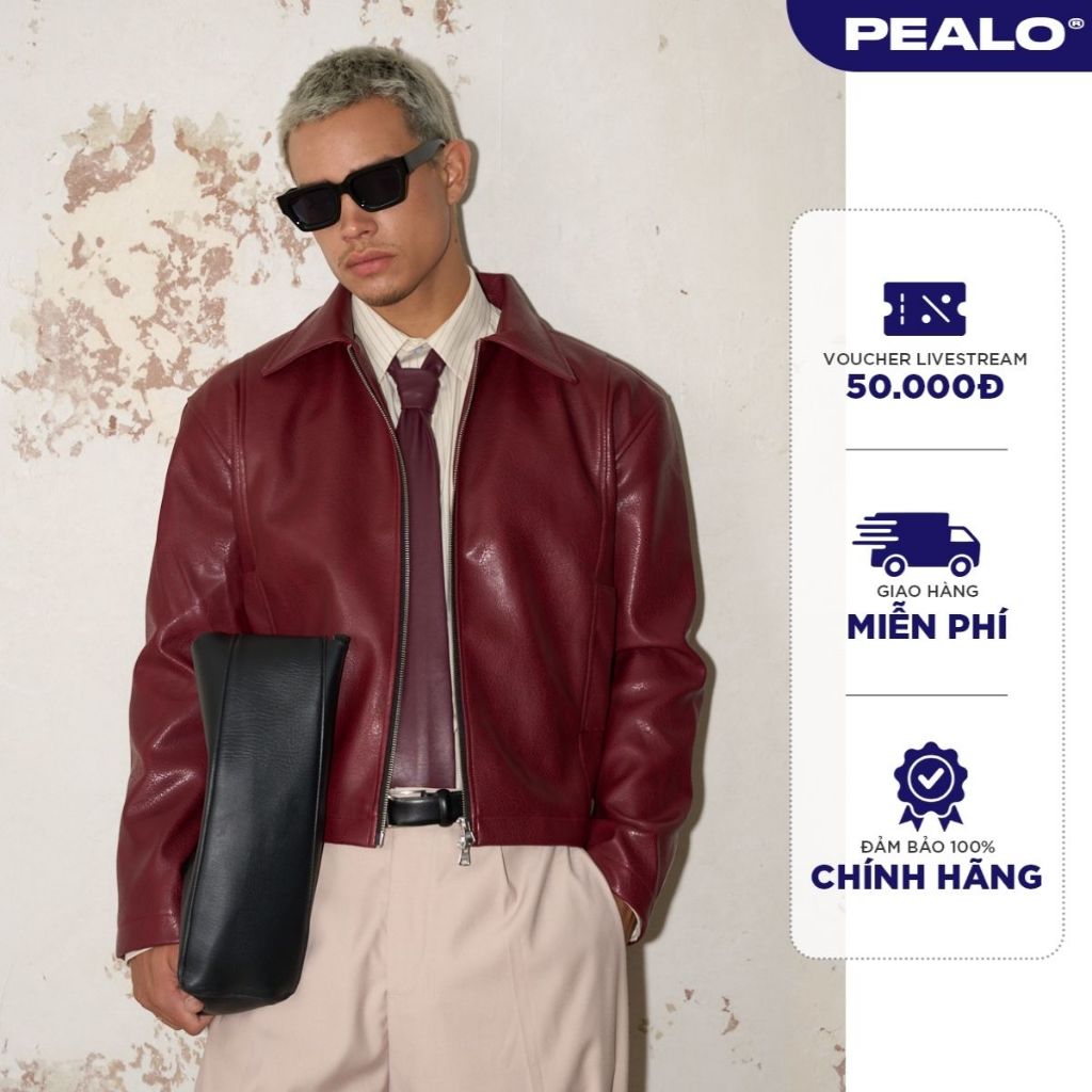 เสื้อแจ็คเก็ตหนังซิปล็อค YKK PEALO แบบครอปไมโครไฟเบอร์ - Bassline Jacket SPT4
