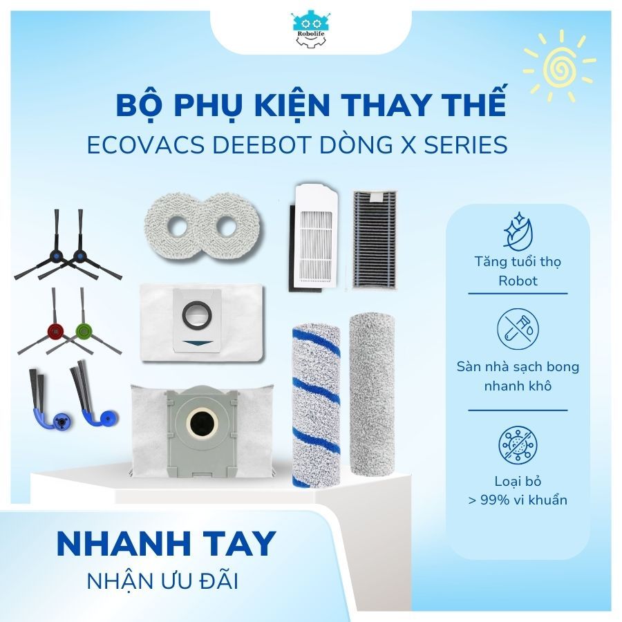อุปกรณ์เสริมทดแทนสําหรับเครื่องดูดฝุ่นหุ่นยนต์ Ecovacs Deebot X Series X8Pro/X9Pro/X11