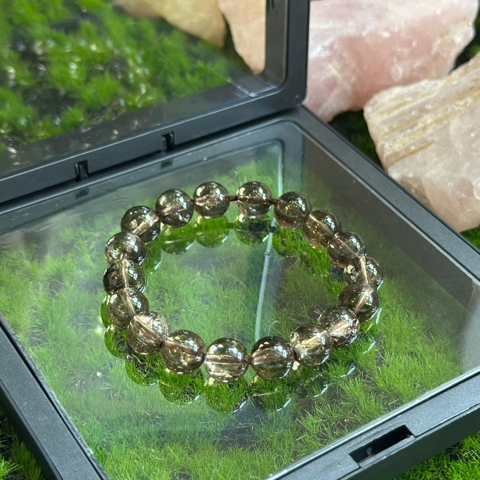 สร้อยข้อมือ Smoky Quartz (แบน) – Natural Smoky Quartz