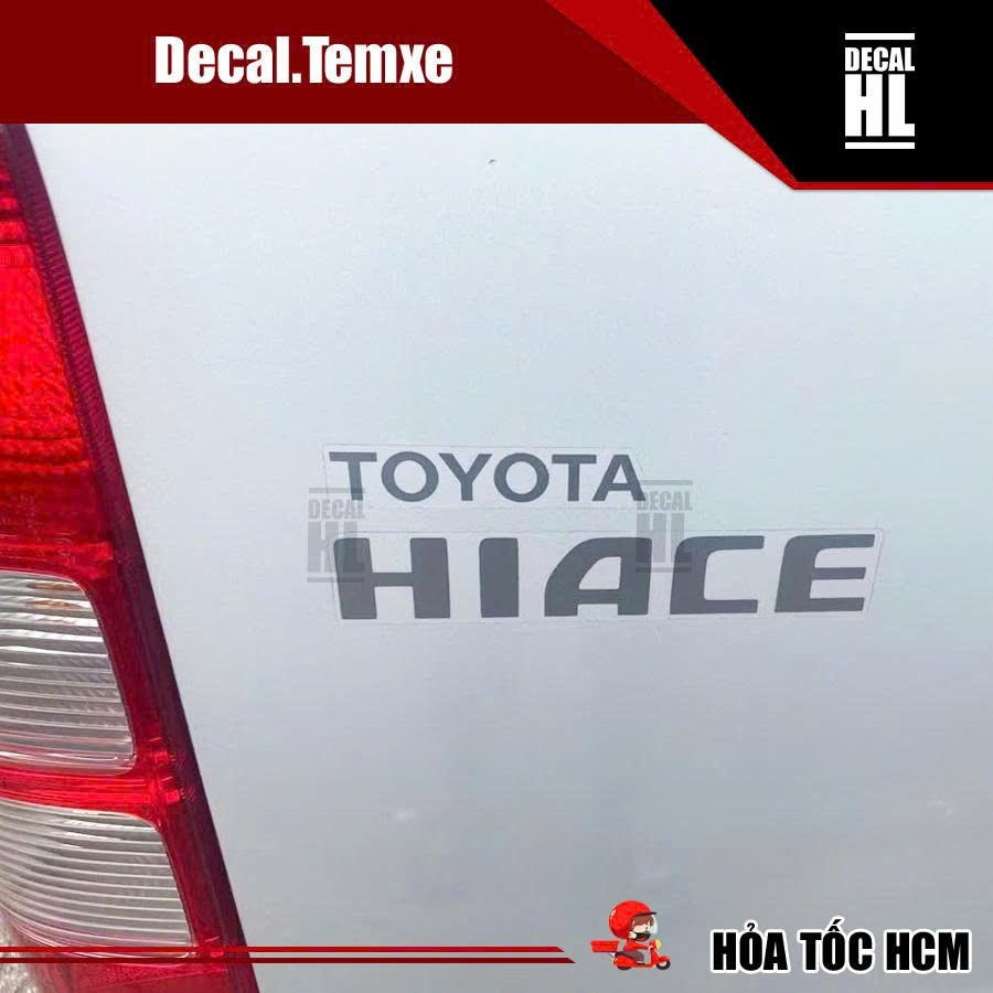 แสตมป์ด้านหลัง Toyota Hiace ตามภาพ สติ๊กเกอร์ติดรถ Toyota Hiace