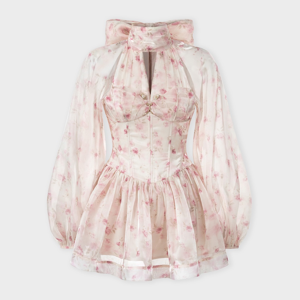 Dear José - Ophelia มินิเดรสลายดอกไม้คอห่อ