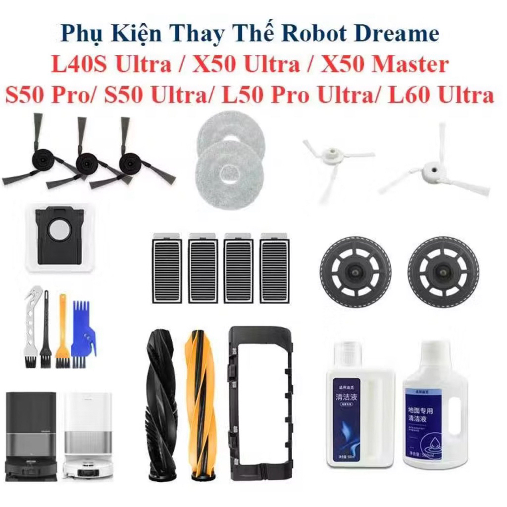 Dreame L40S Ultra, X50 Ultra, X50 Master, S50 Pro, S50 Ultra, L50 Pro Ultra, L60 Ultra Robot Replace