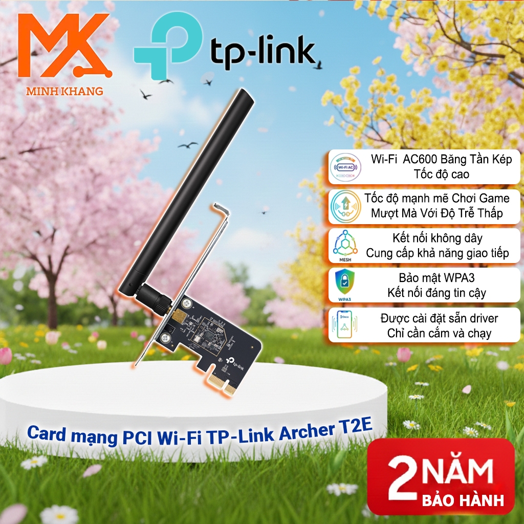 TP-Link Archer T2E – การ์ด Wi-Fi PCIe AC600 ของแท้ Dual Band 2.4G/5G