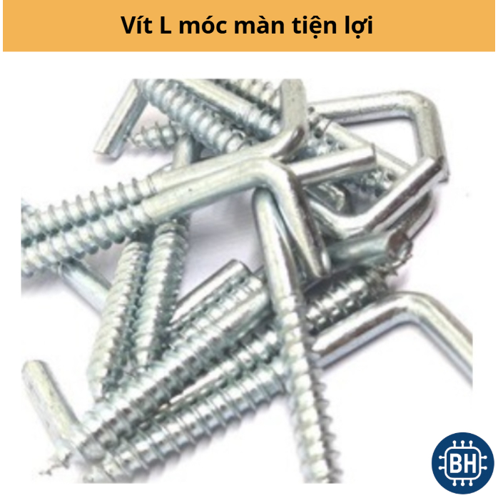 [แพ็ค 10 ตัว] สกรูตัว L สําหรับตะขอผ้าม่าน ตะขอสะดวก 4p, 5p, 6p, 8p, 1t, 1t2.