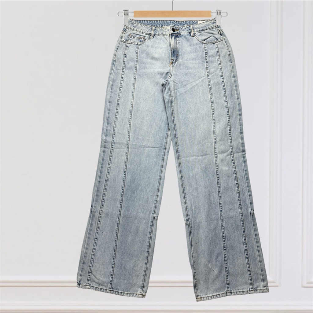 กางเกงยีนส์ผู้หญิง Vnxk (SIZE 27eo 84)(SIZE 29eo 88-90)(SIZE 31 เอว 90-92) ขาเว้าผ้าฝ้าย BIG SIZE