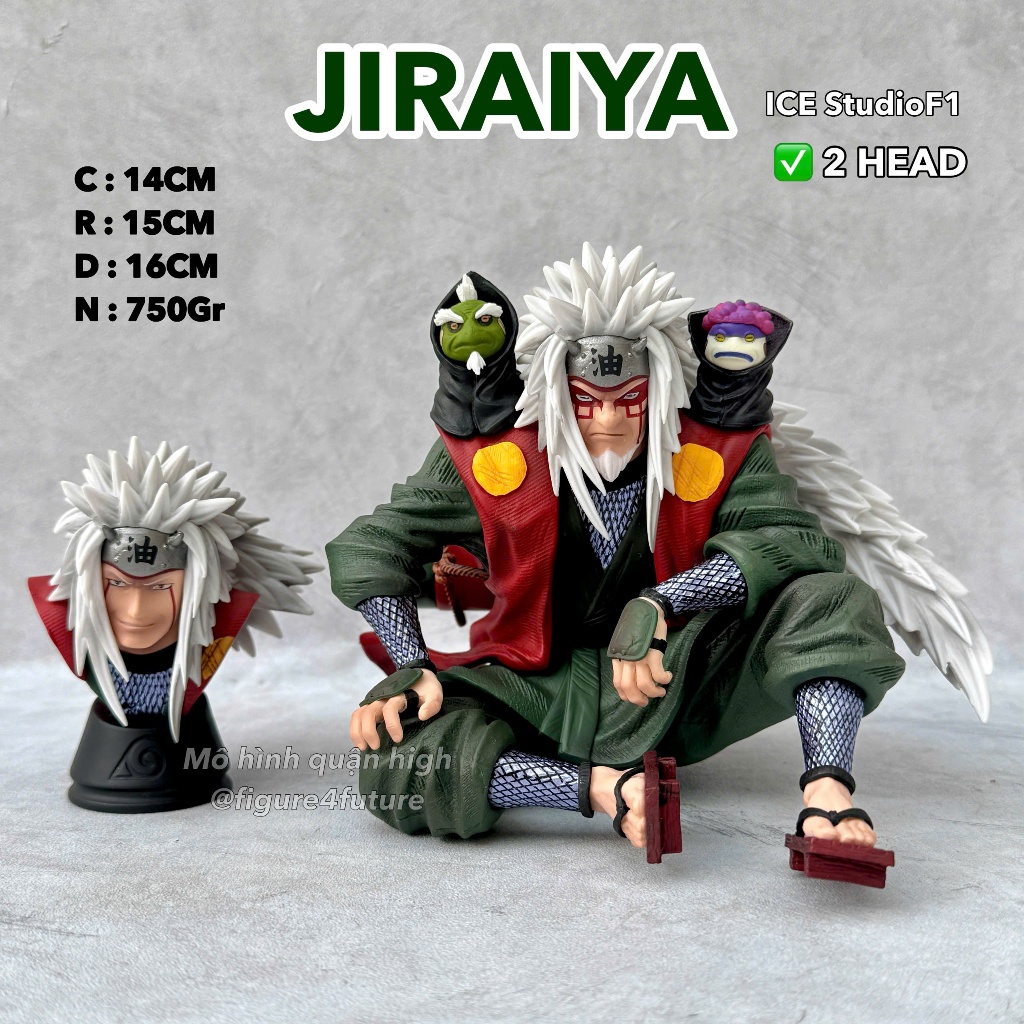 ฟิกเกอร์นั่ง Jiraiya สูง 14 ซม. - ฟิกเกอร์นางฟ้า JIRAIYA พร้อมหัวเปลี่ยน 2 หัว ICE studioF1