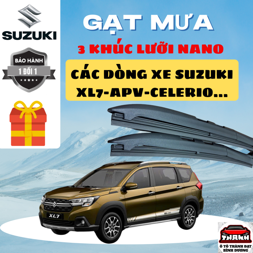 ที่ปัดน้ําฝนรถยนต์ SUZUKI: XL7, ERTIGA, CIAZ, SWIFT, VITARA, VALVE... ใบมีดซิลิโคน NANO ทําความสะอาด