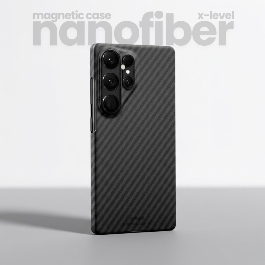 X-level Nano Fiber Carbon Ultra Thin Magnetic Wireless Charging Case Samsung S26 Ultra S25+ S24 S23