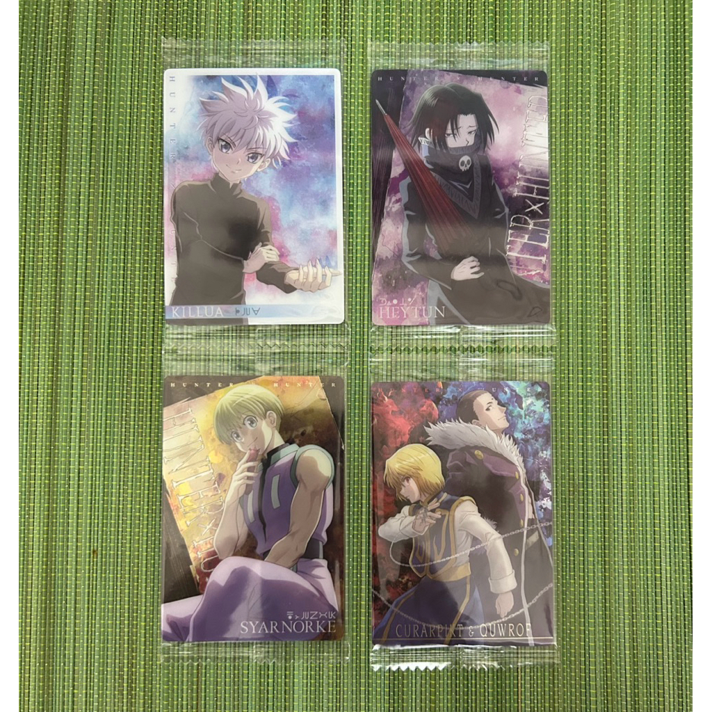 ชุดการ์ดเวเฟอร์โลหะ 4 ใบ Hunter x Hunter •killua •kurapika