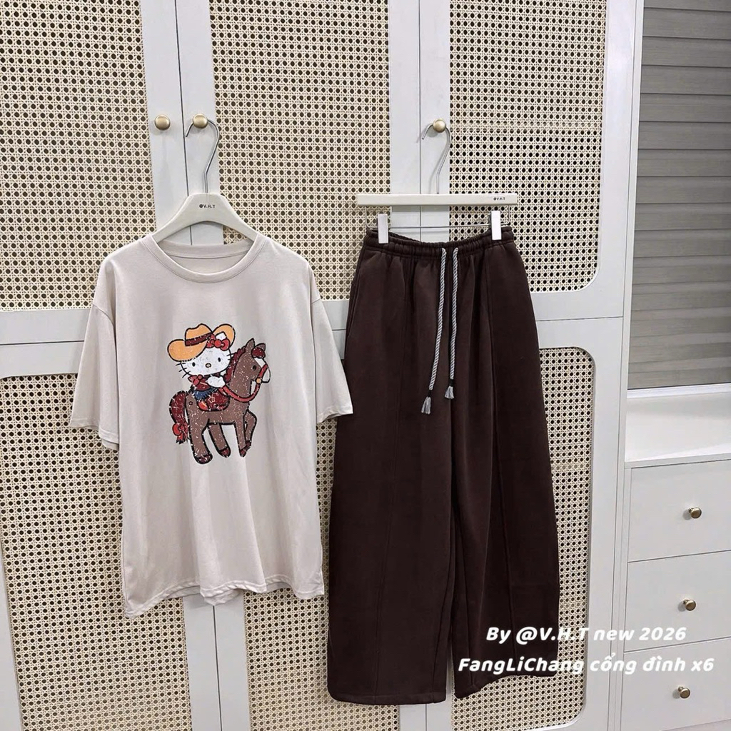 Awesome umi beige kitty กางเกงสีน้ําตาล