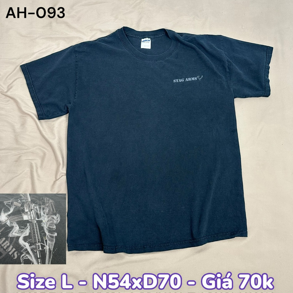 STAG ARMS – Size L Form 54x70 ใส่ได้สบาย เสื้อสีกรมท่าปักโลโก้ STAG ARMS ที่อกด้านหน้า ด้านหลังพิมพ์