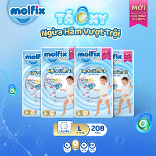 [Tặng Túi đa năng Molfix] Combo 4 gói Tã/bỉm quần Molfix Oxy Super Jumbo giúp Ngừa Hăm Tã đủ các size