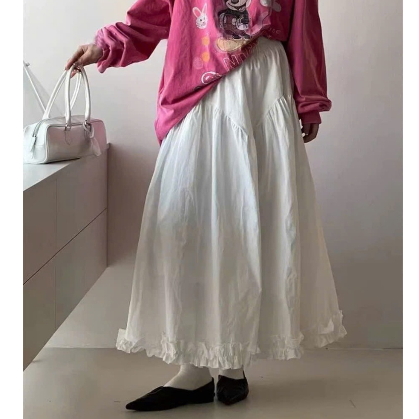 กระโปรงยาวเอวเป็นก้อนและขาบาน 9922