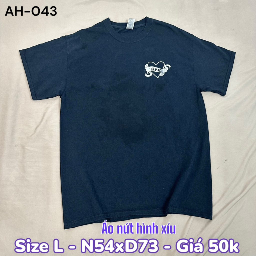 RAE Heart Graphic T-shirt – Size L Form 54x73 สวมใส่ง่าย พิมพ์ลายโลโก้หัวใจ RAE มินิมอลที่อก