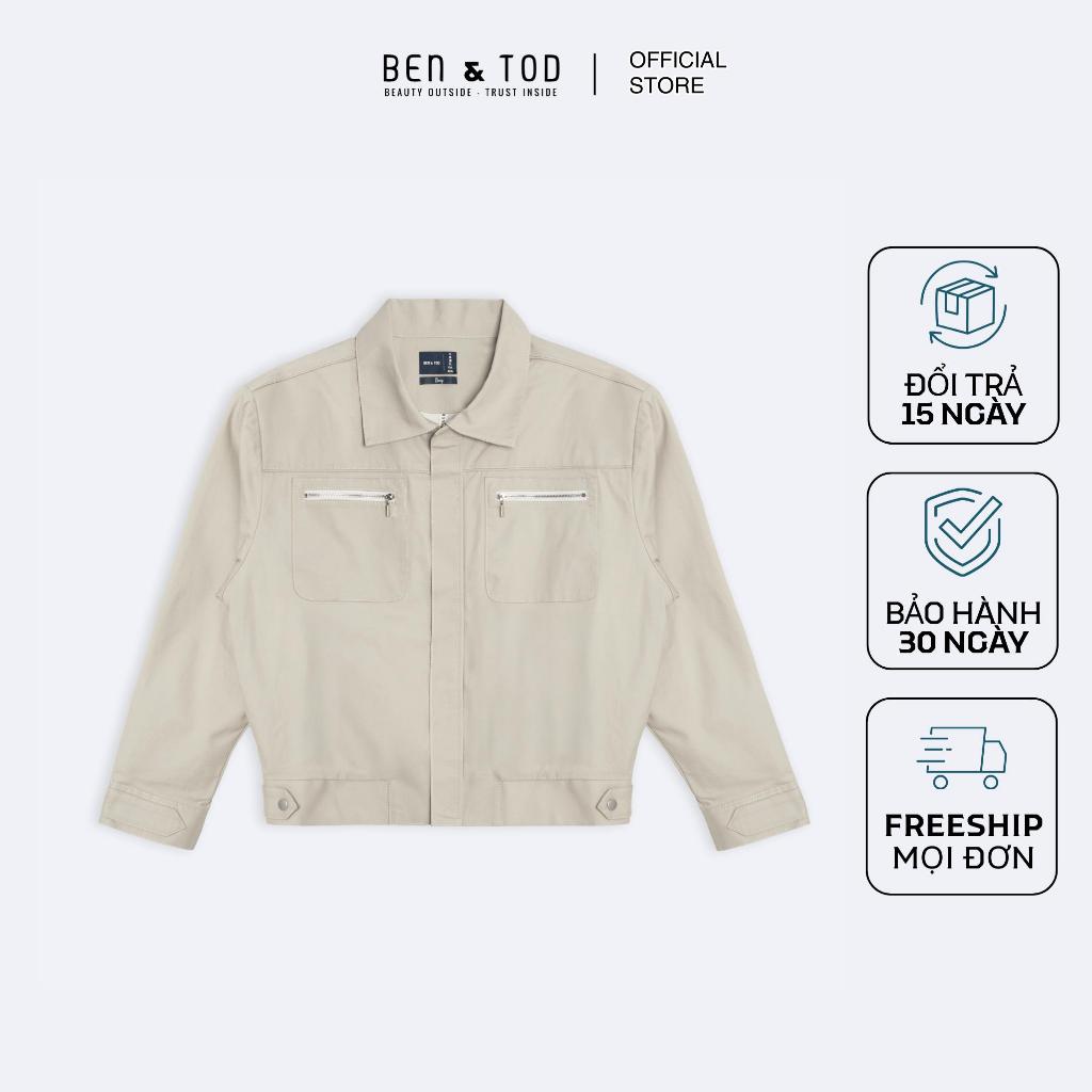 Ben & Tod Mens Khaki Jacket RB1133 BE202 สีกากีหนายืด โปร่ง เข้ารูป ไฮโซ ยับน้อย