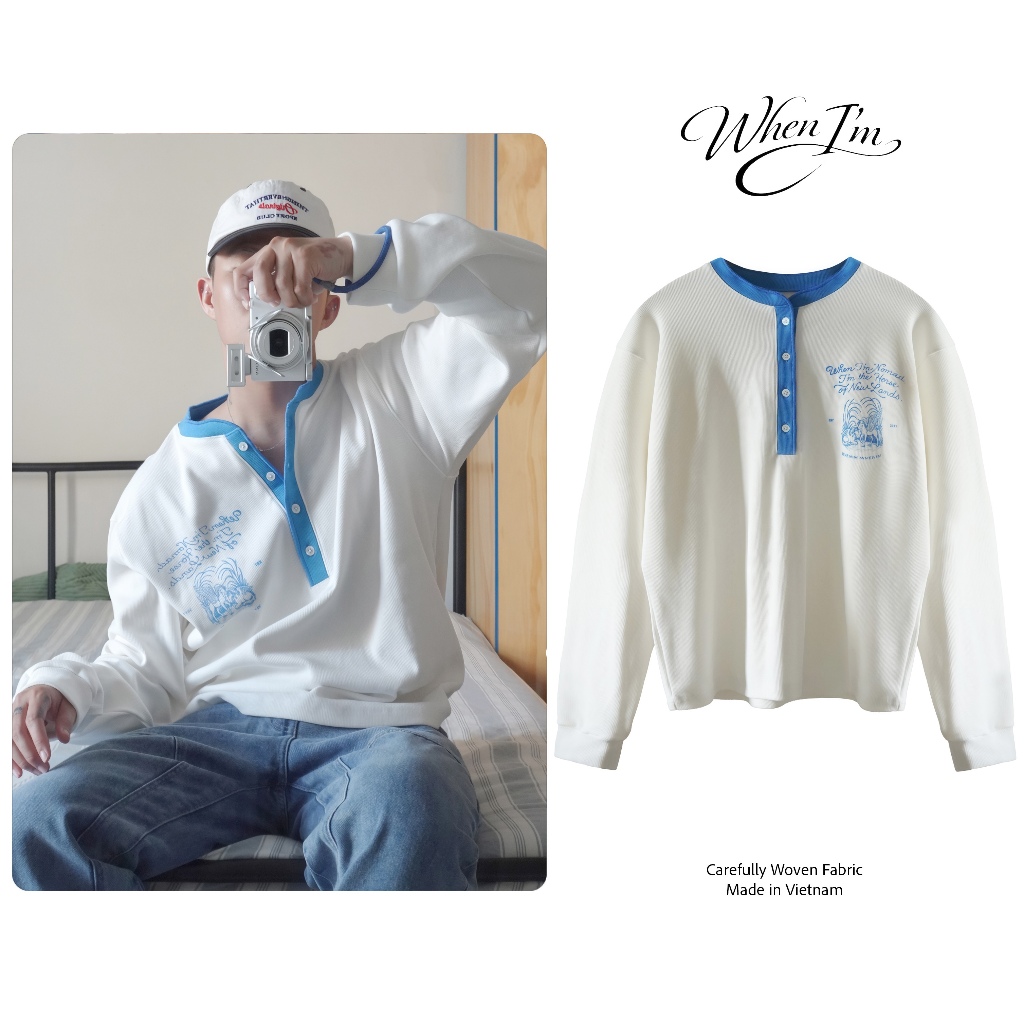 เสื้อยืดแขนยาวพิมพ์ลาย WHEN IM NOMAD - WHEN IM - ผ้าคอตตอนจั๊มหนา