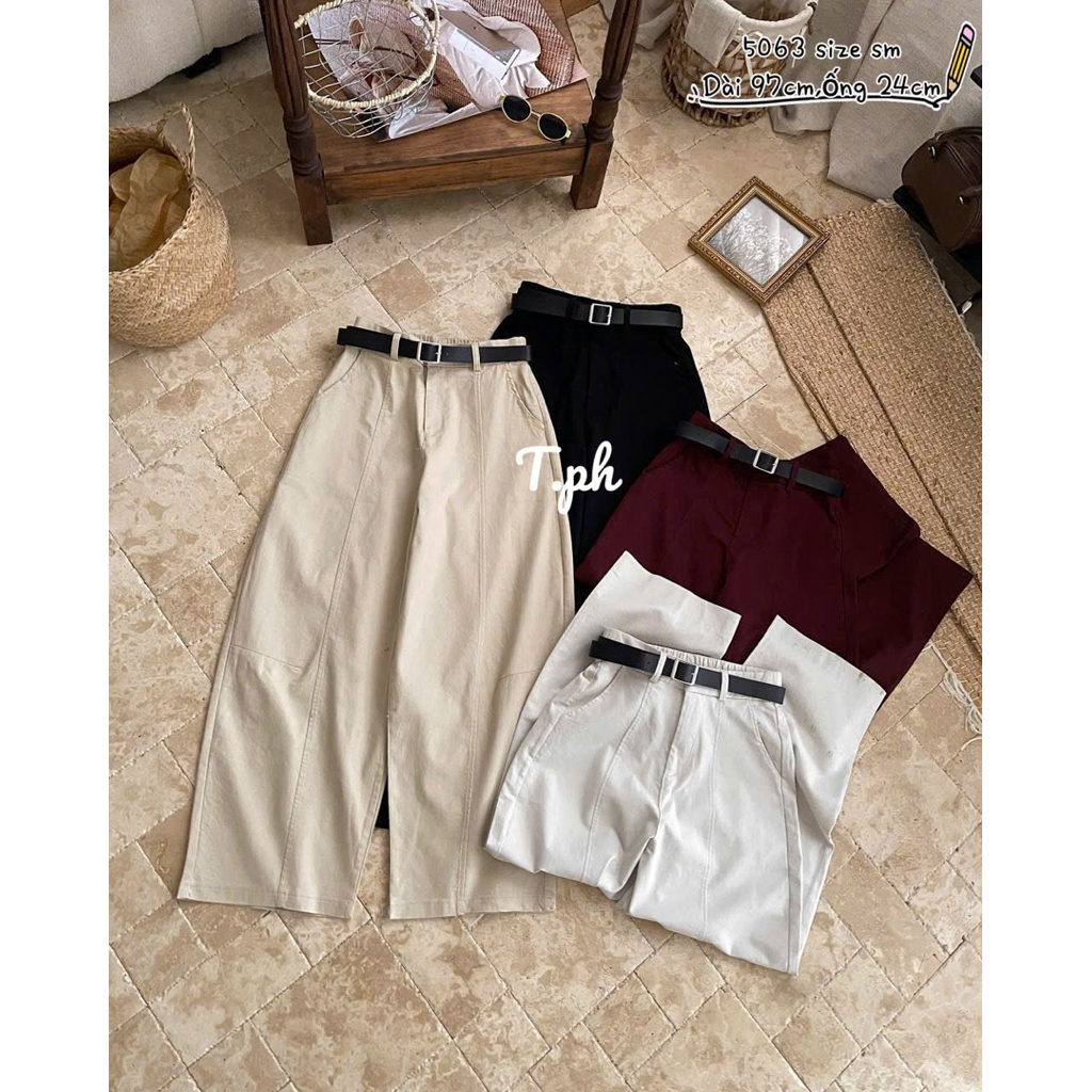 304TPH922 กางเกงสีกากีดิบ มีกระดิ่ง -HA.HI ใส่ 5063