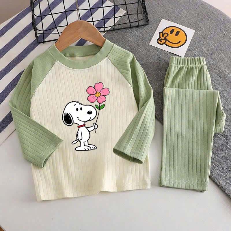 SOFT RIBBED LONG-Sleeve GIRLS SUIT – CUTE PICTURE DG551