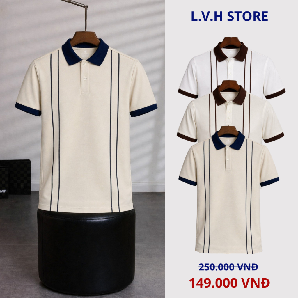 เสื้อยืดคอปกลายสก๊อตผู้ชาย Polo PL013 Youthful, Dynamic, Stretch and Cool Local Brand LVH
