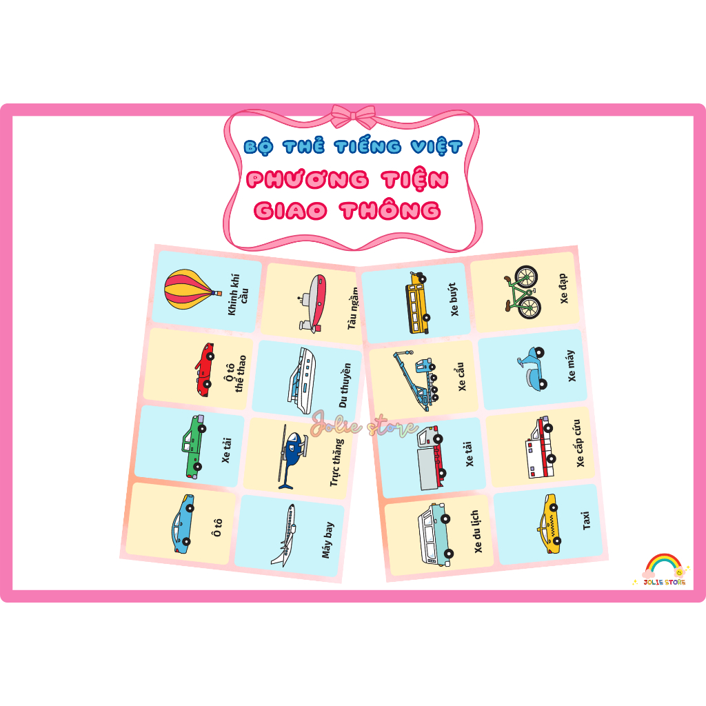 SET 16 การ์ด VIETNAMESE - การ์ดมอนเตสซอรี่ - การ์ดเรียนรู้อัจฉริยะ - วัสดุการเรียนรู้สําหรับเด็ก - J