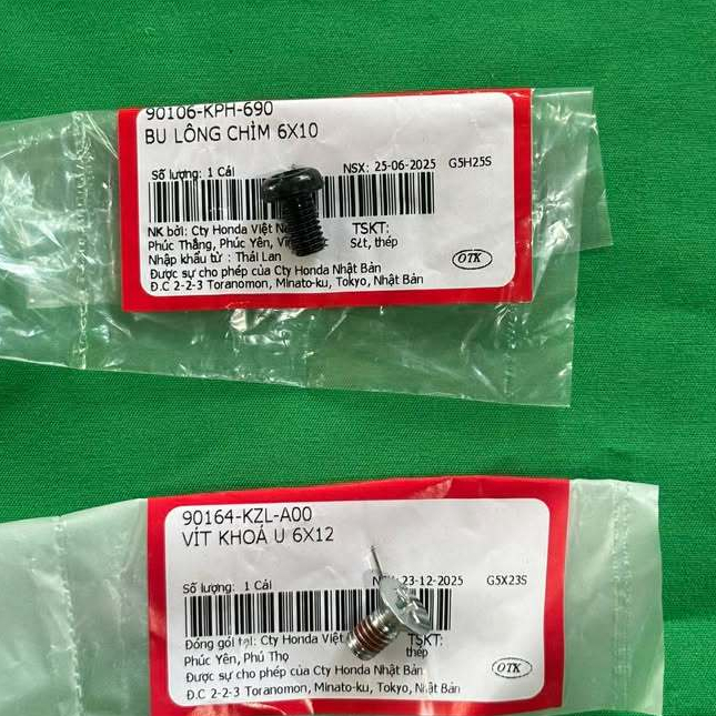Future neo 125, fu x, สลักเกลียวล็อครถ fu 2 6x12 สกรูล็อค U รหัส 90164KZLA00 และ 6x10 น็อตจมรหัส 901
