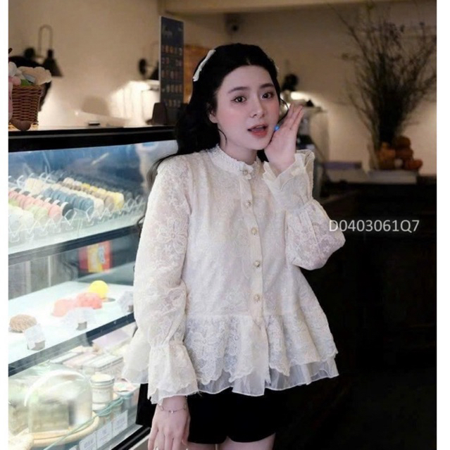 TMT HOUSE babydoll เสื้อลูกไม้คอเต่า