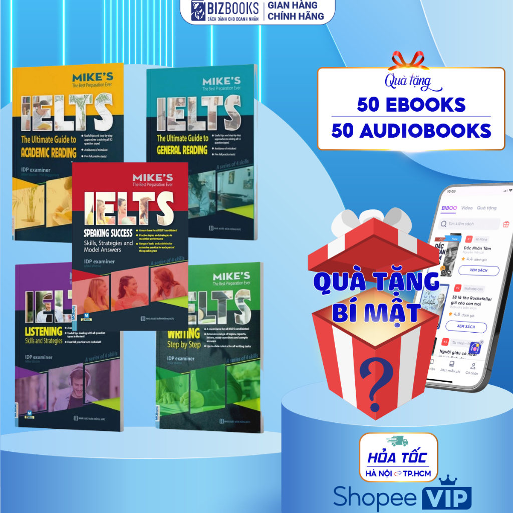 IELTS Mike Wattie Book Combo 5 เล่ม: การเขียนการพูดการอ่านวิชาการ/การฟังทั่วไป IELTS 8.0 การเตรียมกา