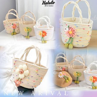 Túi xách sợi cotton đan cói đi biển du lịch chụp hình dễ thương sang chảnh thời trang