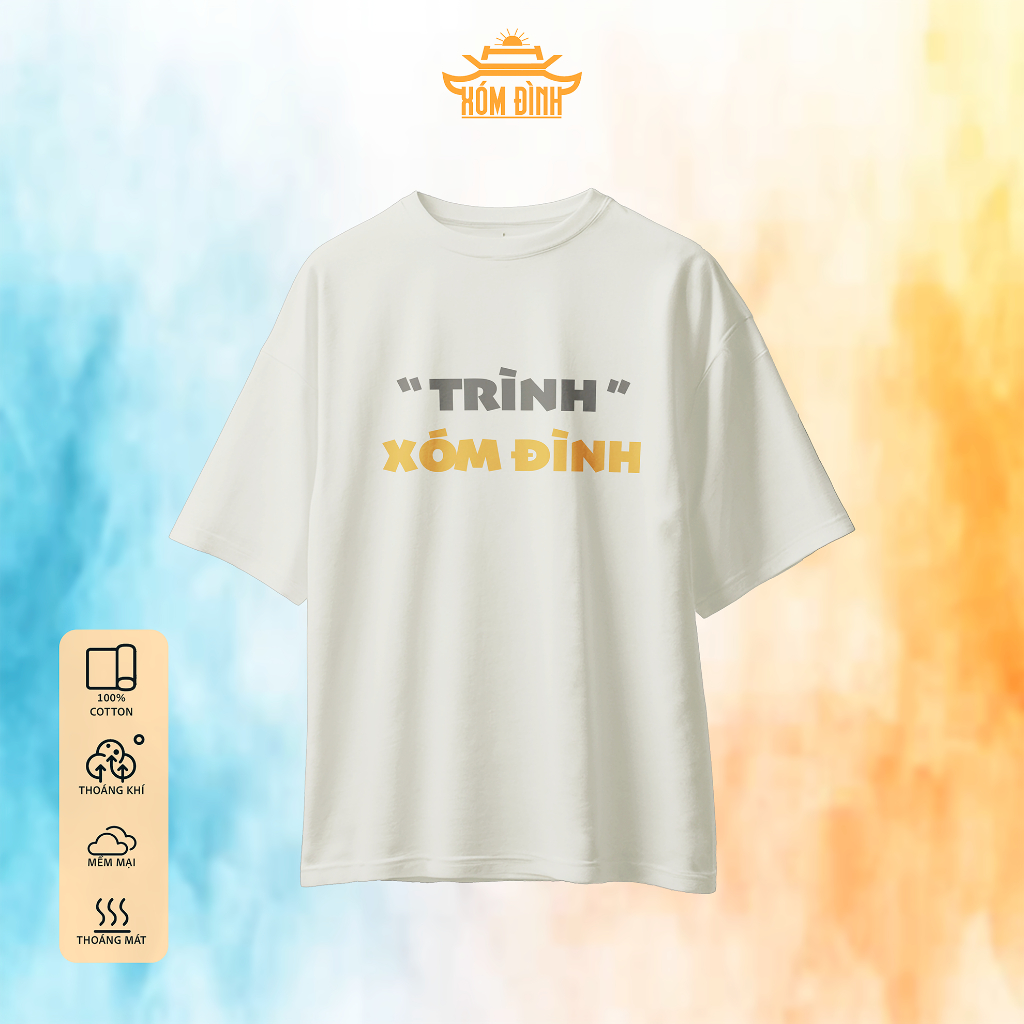 เสื้อยืด Format ทรงหลวมสําหรับผู้ชายและผู้หญิง | Unisex OverSize Xom Dinh | ผ้าคอตตอนพิมพ์ลาย - "SHE