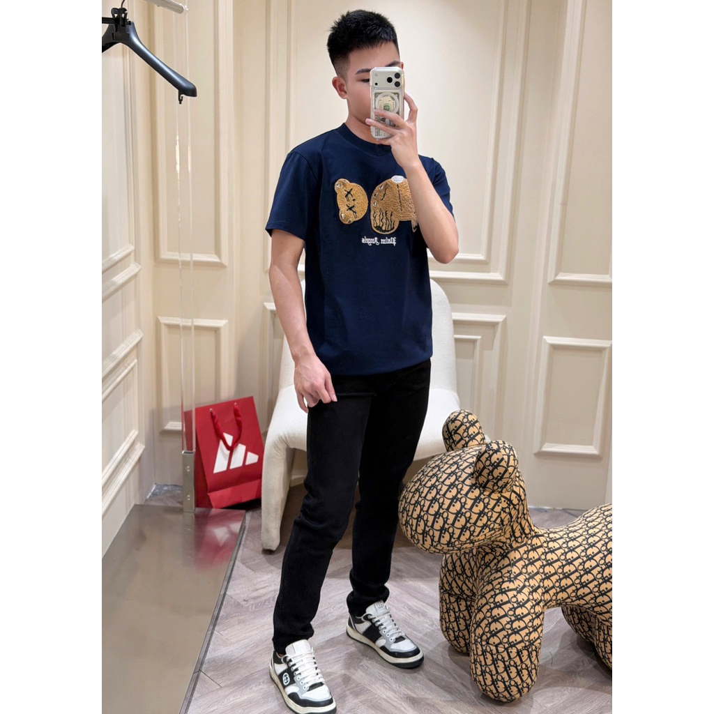 เสื้อยืดแขนสั้นผู้ชาย Local Palm Bear พร้อมเย็บปักถักร้อยเร้าใจ + เล็บนูนที่หน้าอก คุณภาพ Street Boy