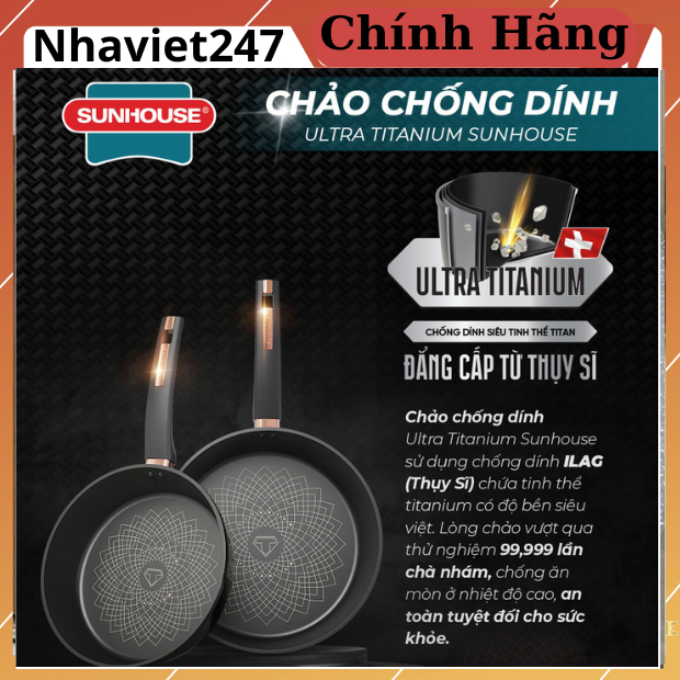 Sunhouse Ultra Titanium Premium Non-Stick Pan ST20B, ST26B, ST28B, ST30B - ของแท้ 3 ปี