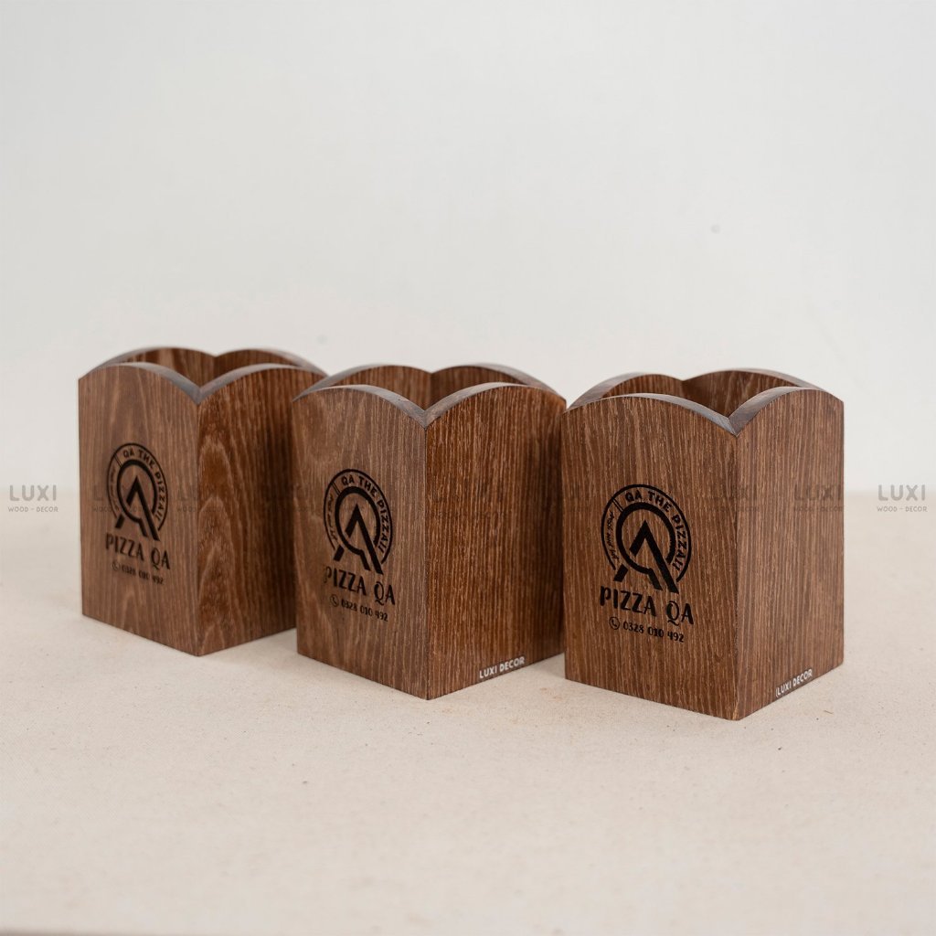 WOODEN CHOP HOLDER, SPACE SAVING CHOP HOLDER - ฟรีโลโก้ ENGRAVING - LUMY WOOD DECOR