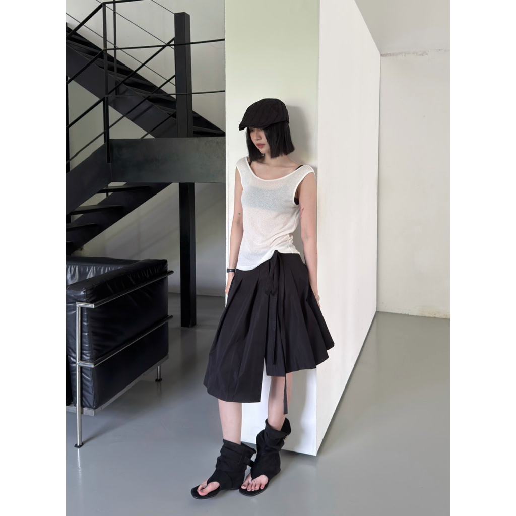 /NOV11/ ASYM WRAP SKIRT (กระโปรงจีบ)