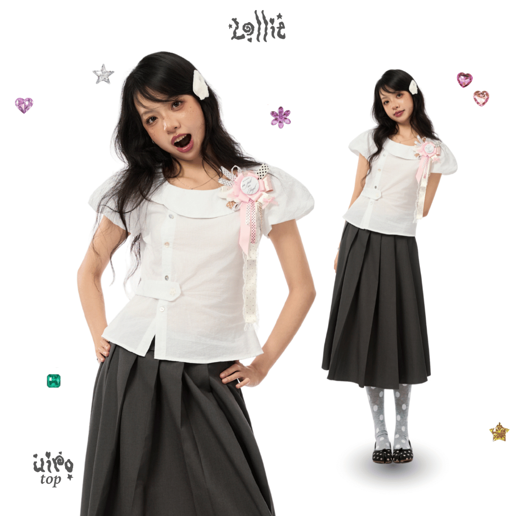 LOLLIE STUDIO - เสื้อคอเต่าลายทางเล็กผู้หญิง Uiro Top TKA484