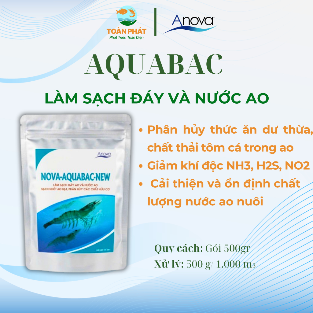Anova Aquabac New - ล้างก้น อาหารที่เหลือ ย่อยสลายก๊าซพิษ แพ็คเกจ 500gr