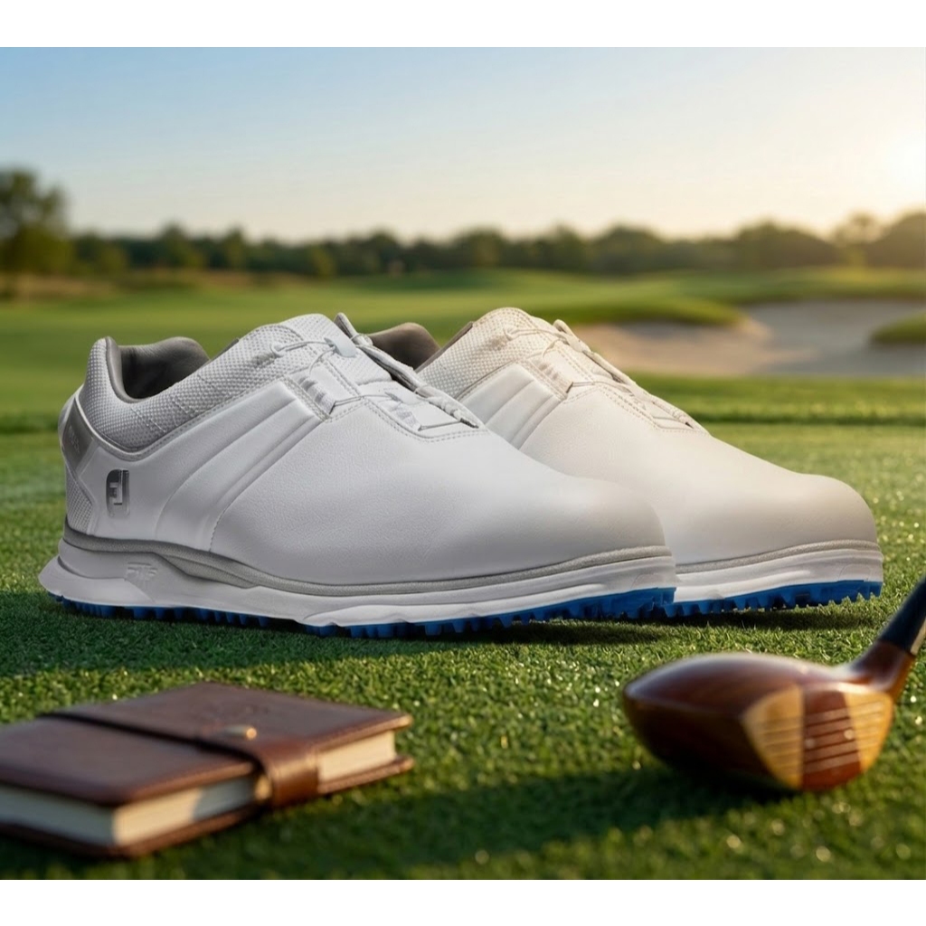 ✨ Liquidation of Pro SL Spikeless BOA 53078 WHT/WHT/LBL รองเท้ากอล์ฟผู้ชาย ทรงสวย พื้นนุ่ม สวมใส่สบา
