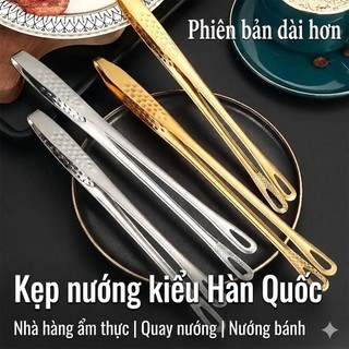 Kẹp gắp thức ăn inox 304 mẫu mới cán dài 24/28cm