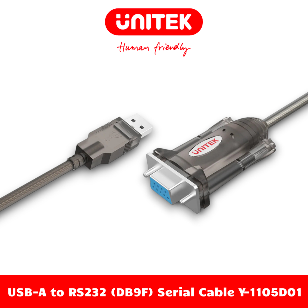UNITEK 2m USB2.0 ถึง Com Port DB9 (F) / RS232 สายแปลง Y-1105D01