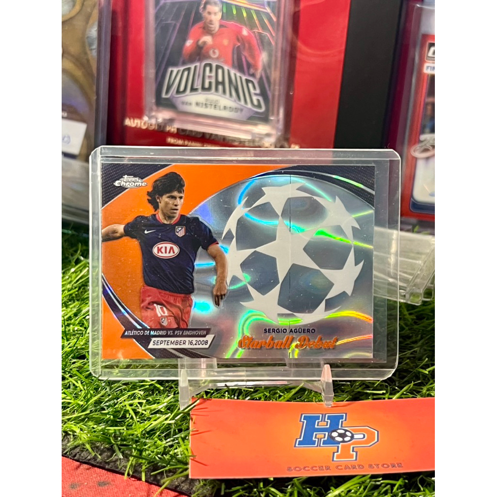 Sergio Aguero Orange Starball Topps Chrome UCL 2024 การ์ดฟุตบอล