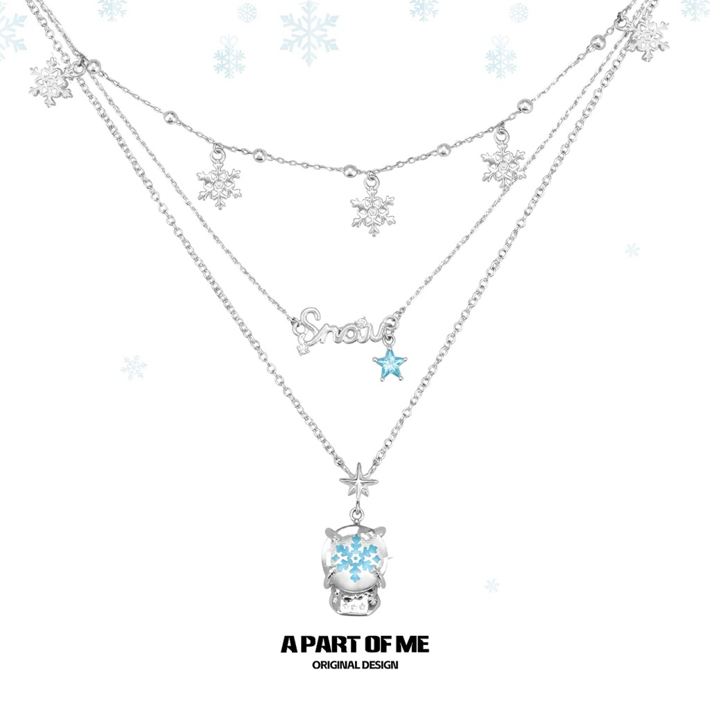 [summerfling] Crystal Ball Snowflakes Necklace Set Collection by APOM - A Part Of Me