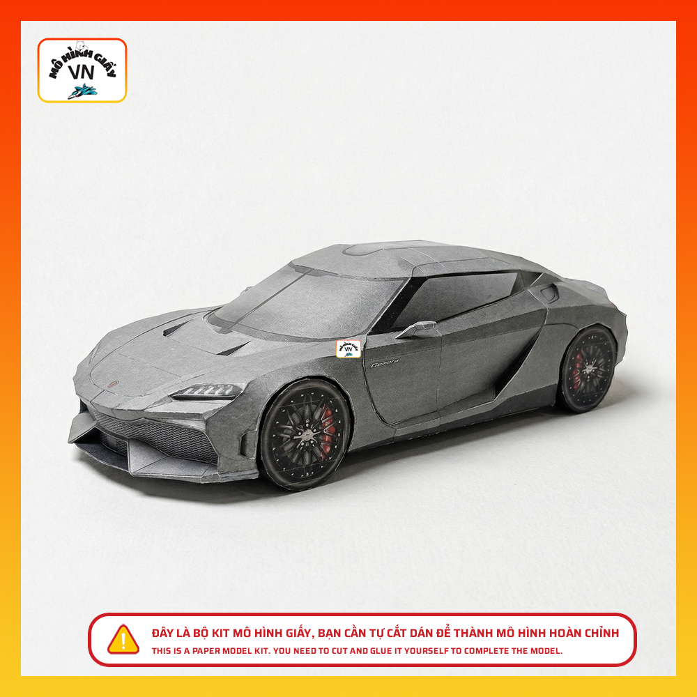 Koenigsegg Gemera Supercar Paper Model Assembly Kit 1/18 Scale High Quality Paper - MohinhgiayVN