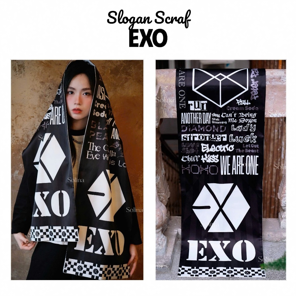 EXO SLOGA, EXO SOLOGAN SCARF, EXO BANDANA SCARF, EXO SCARF