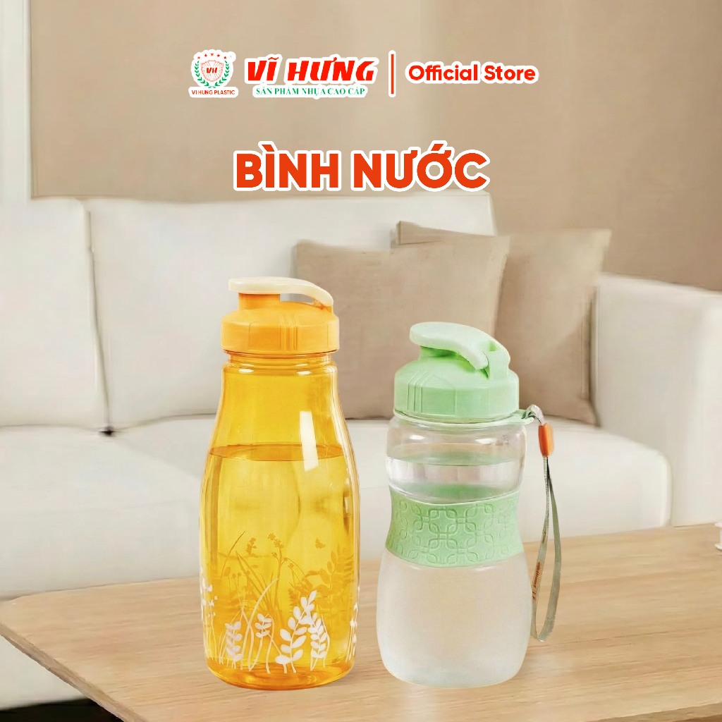 Vi Hung Plastic 750ml - ขวดน้ํา 1000ml - พลาสติก PET ปลอดภัย ฝาปิดพลิก สะดวกพกพาทุกวัน