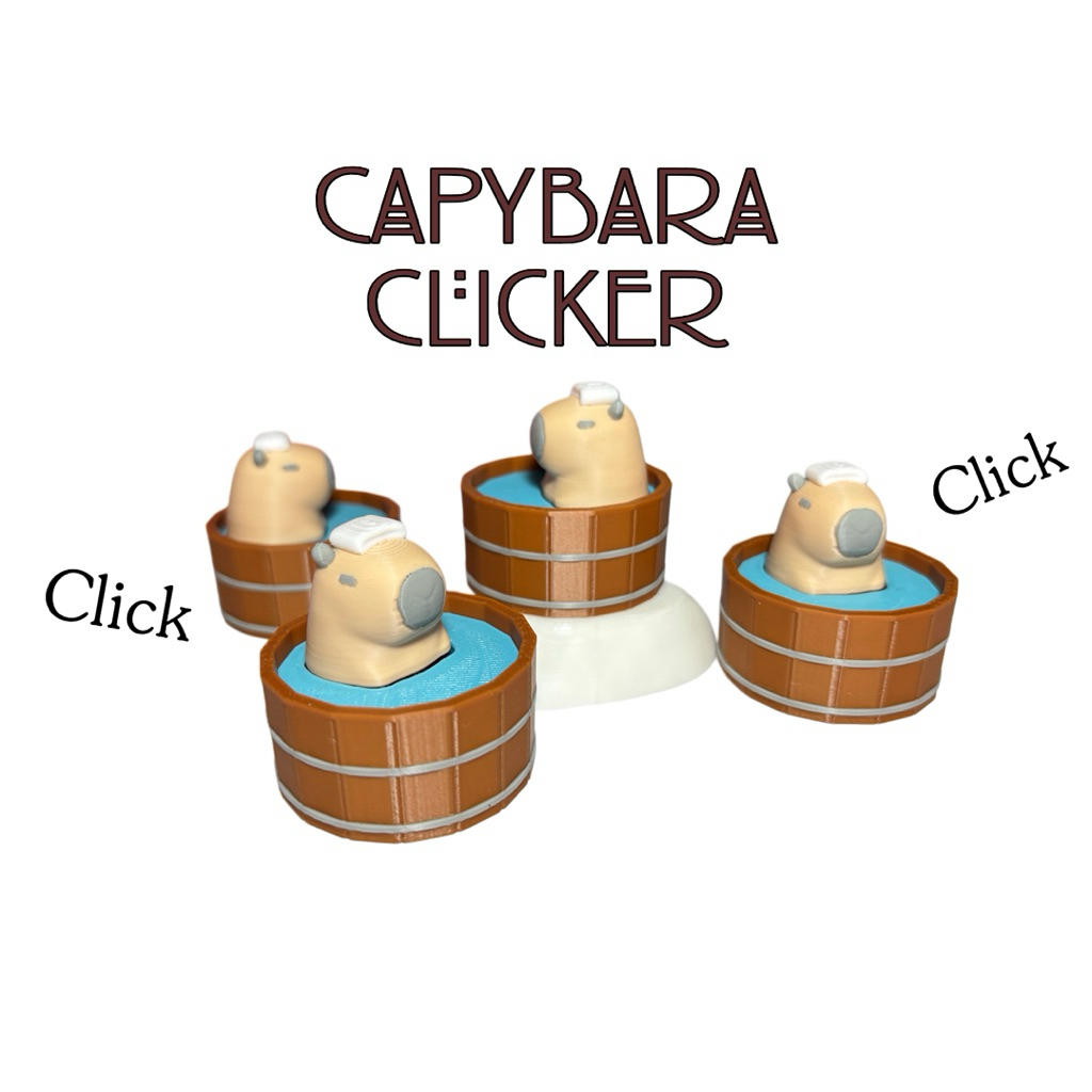 อ่างอาบน้ํา Clicker พิมพ์ลาย 3D รุ่น Capybara