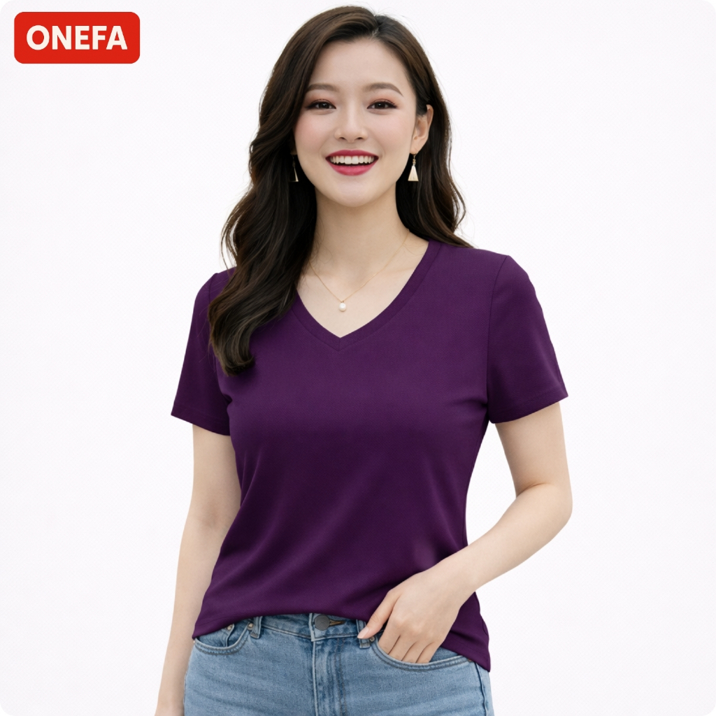 เสื้อยืดคอเต่าสีพื้น Bigsize ONEFA แฟลต นุ่ม เย็นสบาย ยืด 4 ทิศทาง ใส่สบาย ไซส์ S-4XL [ATF020]