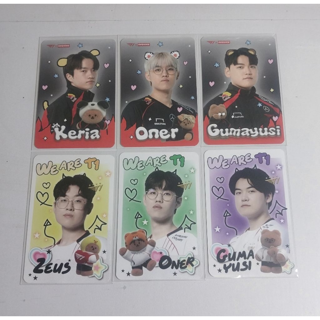 การ์ด T1 x Earpearl ver 1,2,3 Faker Oner Zeus Gumayusi (ของแท้)